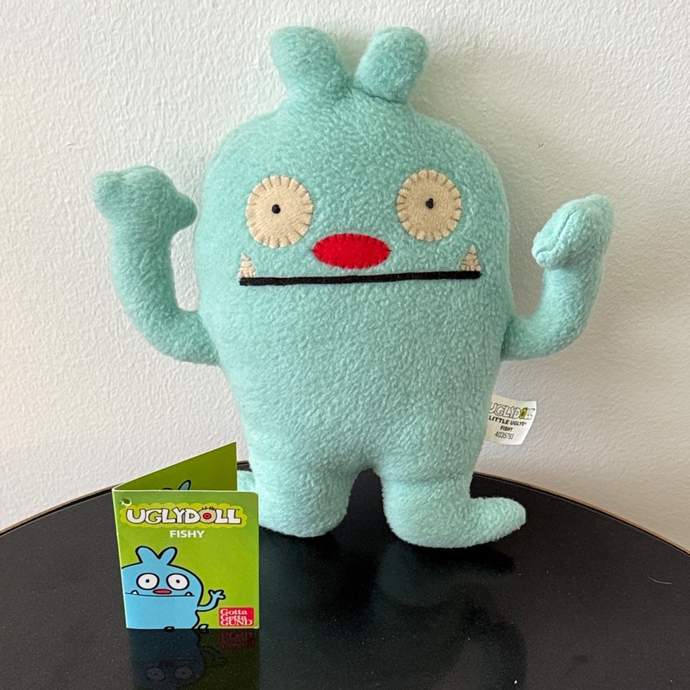 Vintage 2013 Little Uglys Fishy Green Plush 7โLoose Tag